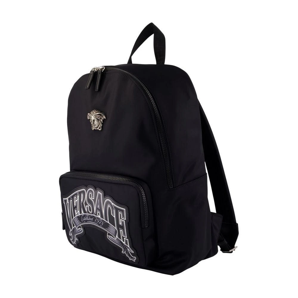Versace Sleek Black Nylon Backpack 2