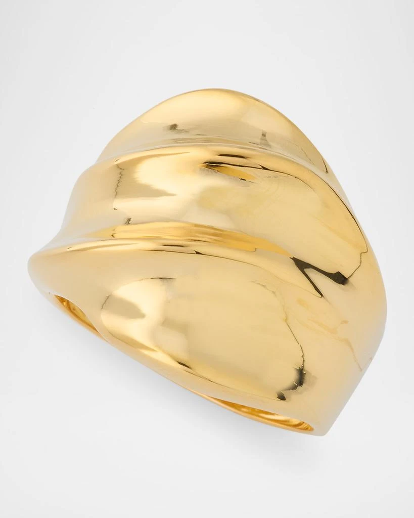 Kenneth Jay Lane Polished Gold Crossover Dome Adjustable Statement Ring 3