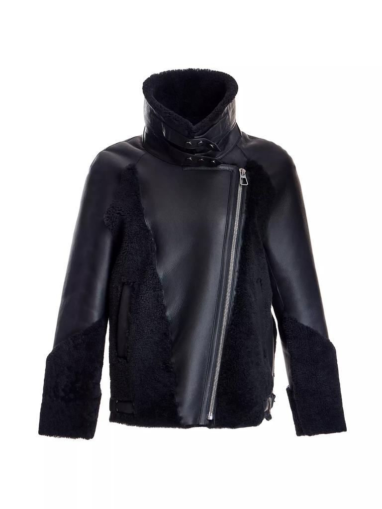 Maximilian Leather & Shearling Biker Jacket