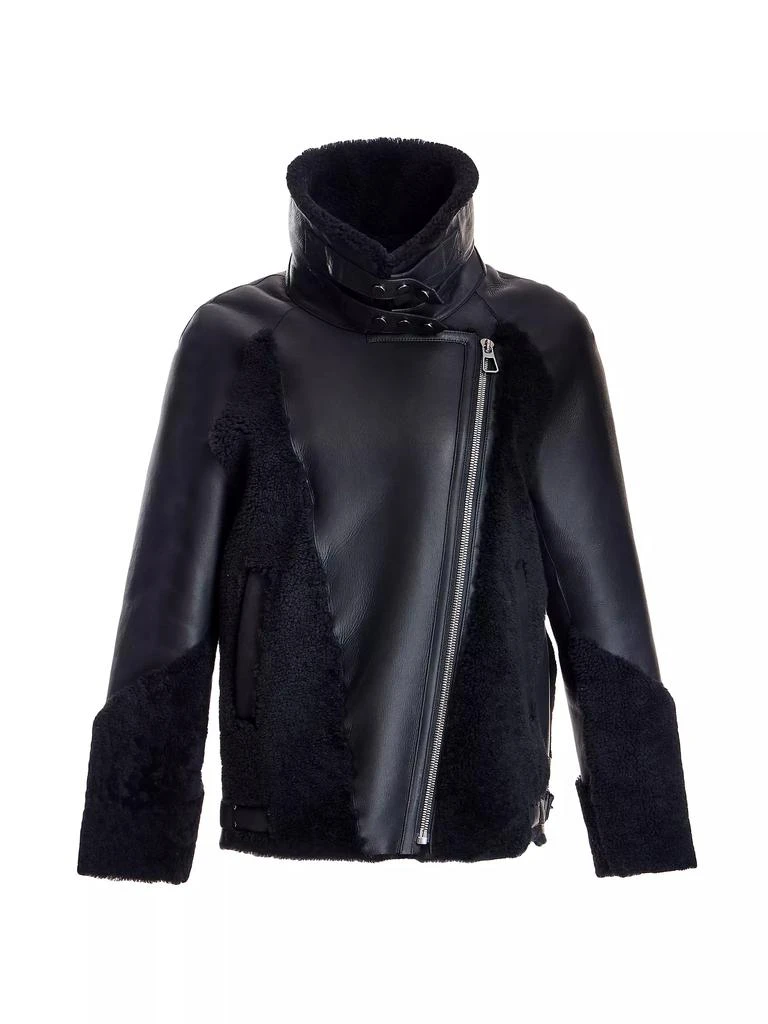 Maximilian Leather & Shearling Biker Jacket 1