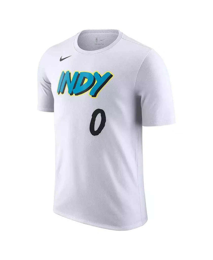 NIKE Men's White Tyrese Haliburton Indiana Pacers 2024/25 City Edition Name Number T-Shirt 2