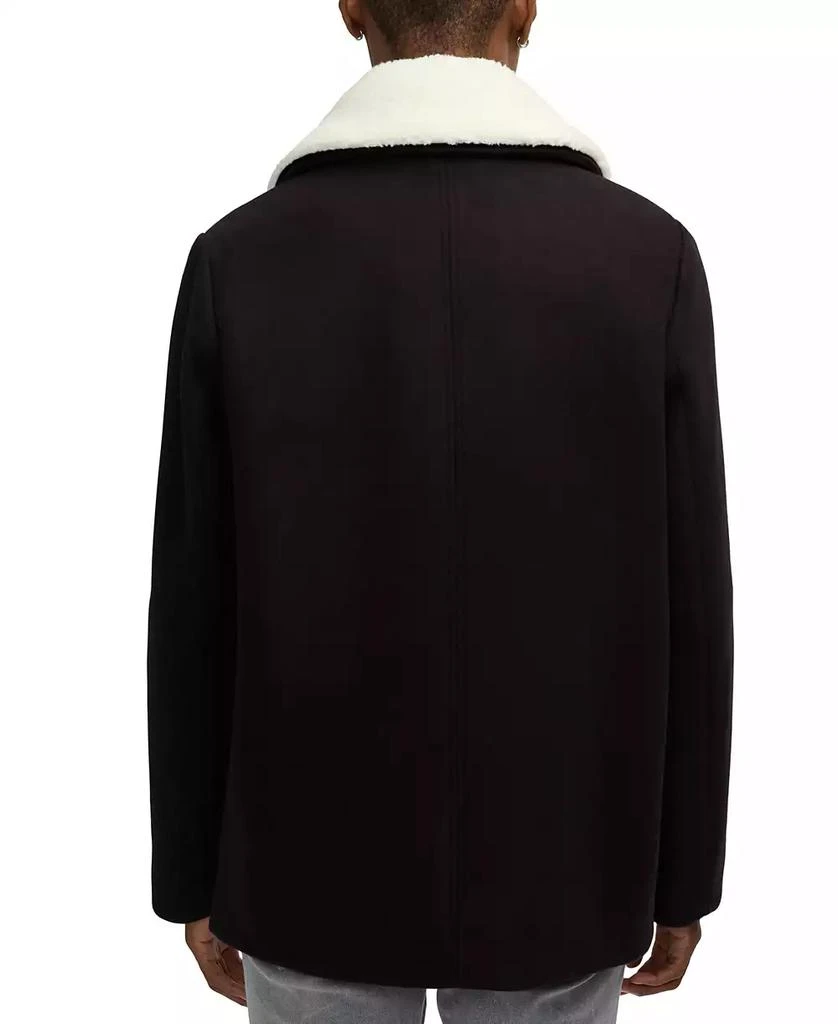 Scotch & Soda Men's Izak Double Breasted Peacoat with Removable Fleece Collar 2
