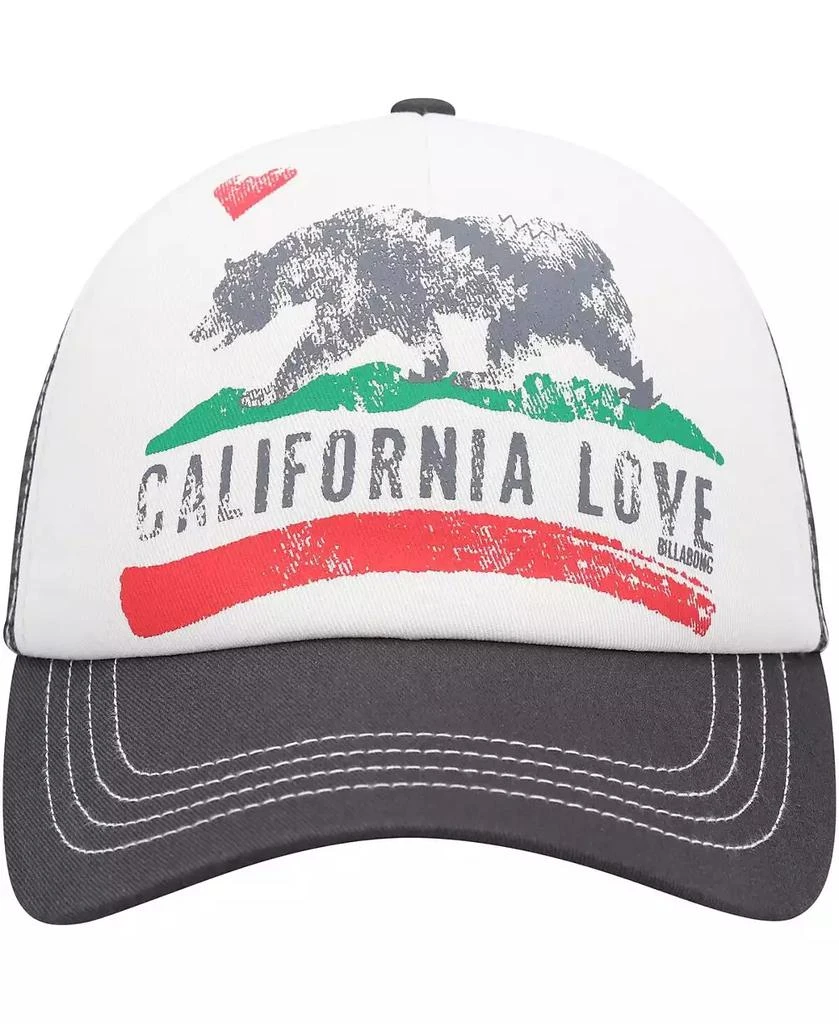 Billabong Women's White, Charcoal Pitstop Trucker Snapback Hat 2