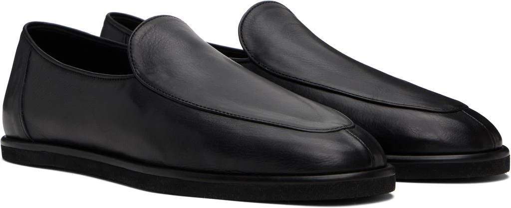 AURALEE Black Soft Leather Slip-on Loafers 4