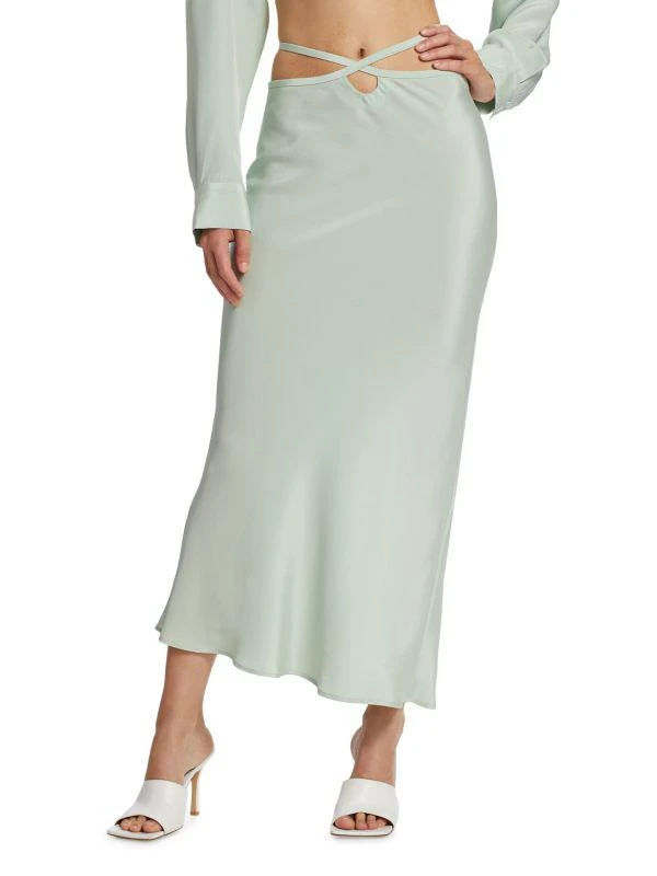 Christopher Esber Loophole Tie-Waist Silk Skirt 1