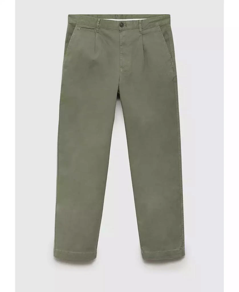 Mango Men's Pleated Cotton Trousers 1
