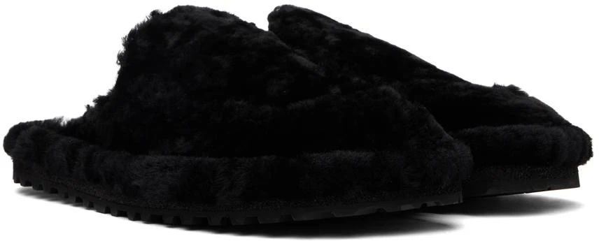 Dries Van Noten Black Shearling Slippers 4