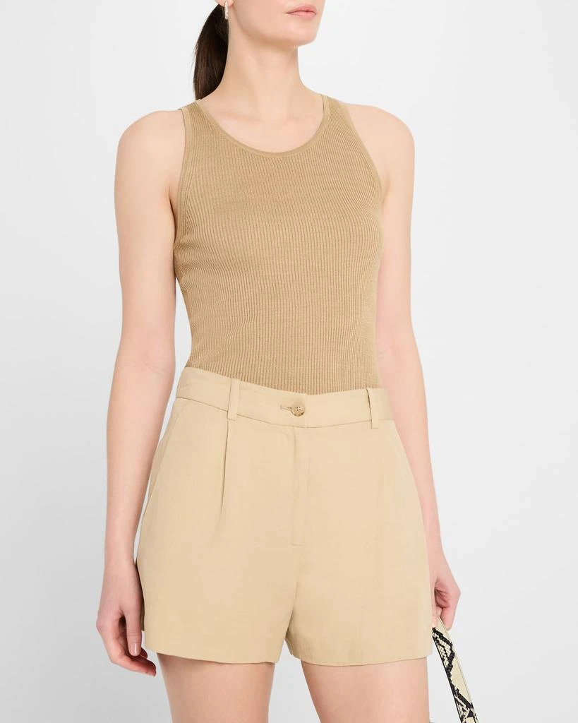 Nili Lotan Lottie Scoop-Neck Tussah Silk Rib Tank Top 4