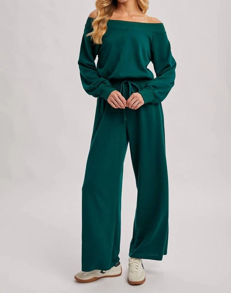 BluIvy Bluivy - Wide Neck Off the Shoulder Knit Jumpsuit 6