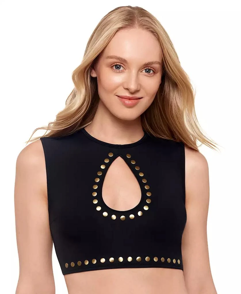 Salt + Cove Juniors' Studded Cropped Tankini Top, Exclusively at Macy's 1