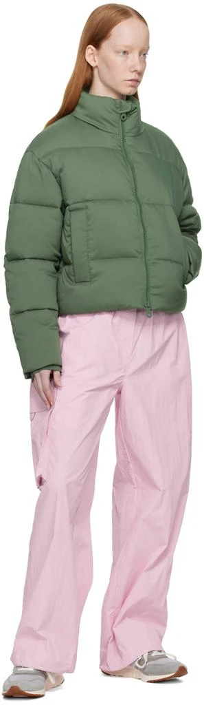 Girlfriend Collective Green Cropped Puffer Jacket 4