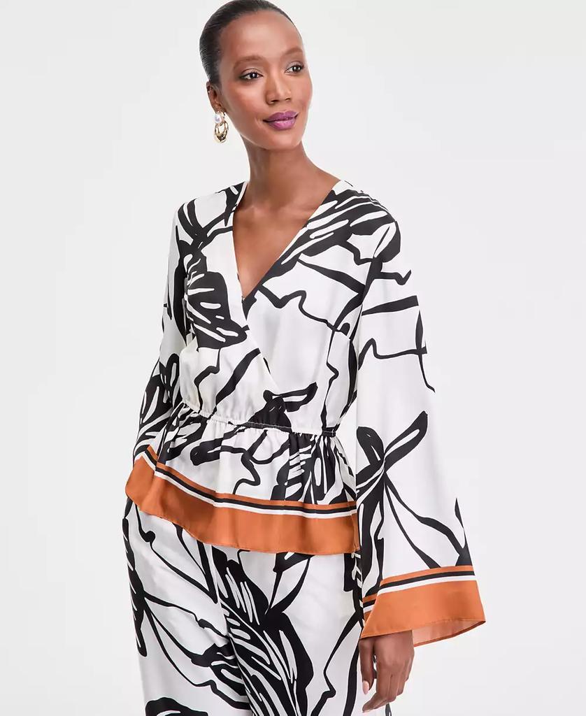 INC International Women's Printed Peplum Top, Exclusively at Macy's