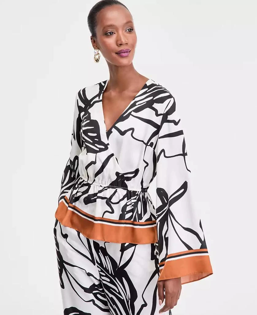 INC International Women's Printed Peplum Top, Exclusively at Macy's 1