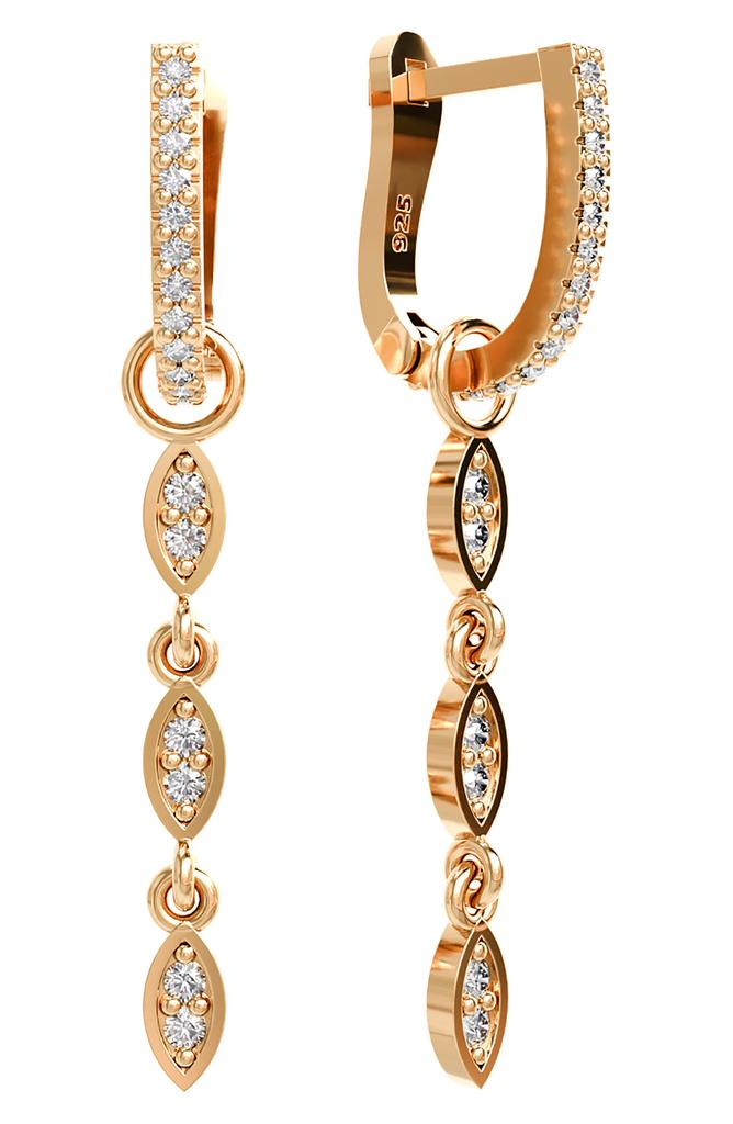 Gabi Rielle Crystal Huggie & Link Drop Earrings