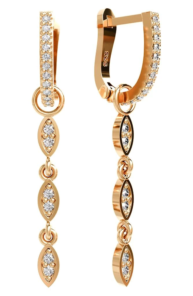 GABI RIELLE Crystal Huggie & Link Drop Earrings 1