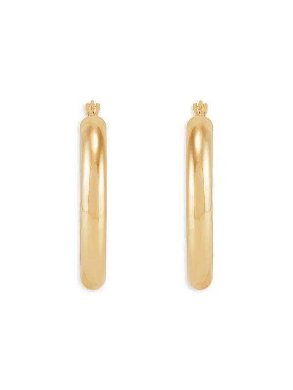 Saks Fifth Avenue 14K Yellow Gold Hoop Earrings 2