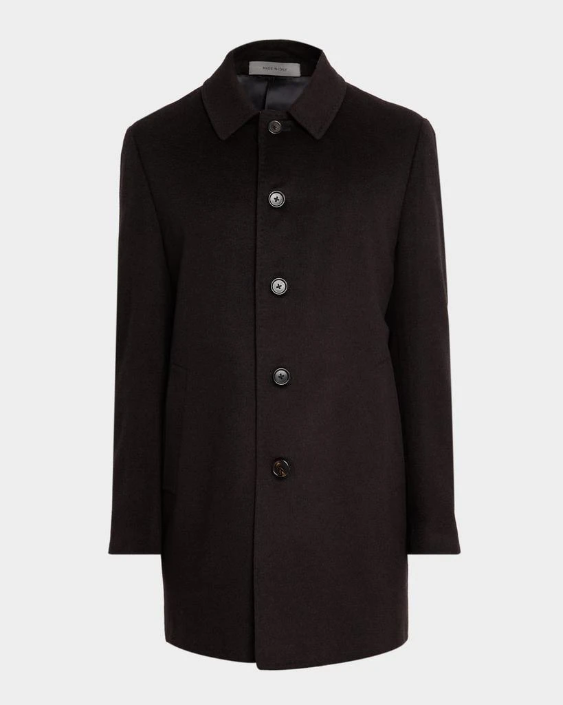 Corneliani Men
s Wool Single-Breasted Balmacan Overcoat