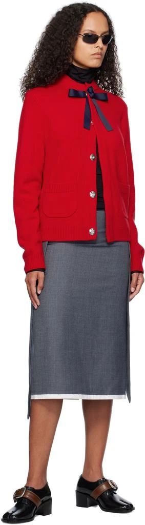 AO Yes Red Ribbon Tie Cardigan 4