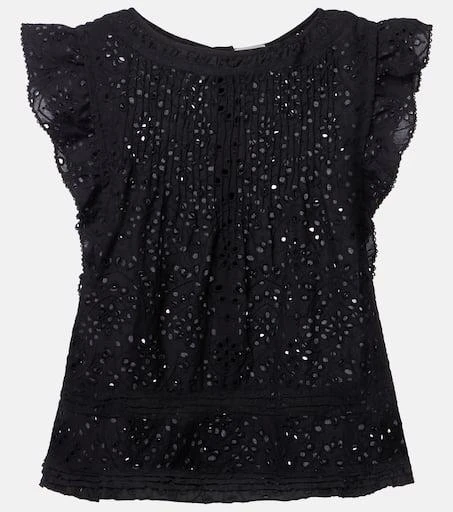 Poupette St Barth Broderie anglaise cotton top 1