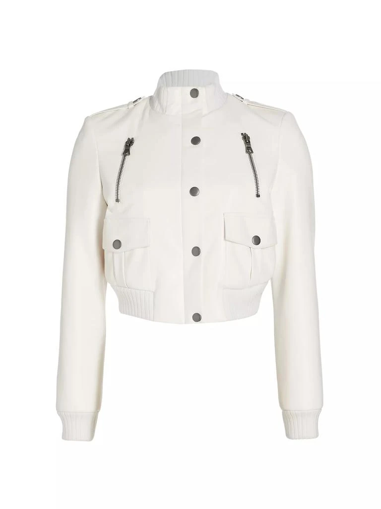Alice + Olivia Ria Shrunken Vegan Leather Moto Jacket - Coats - Free ...