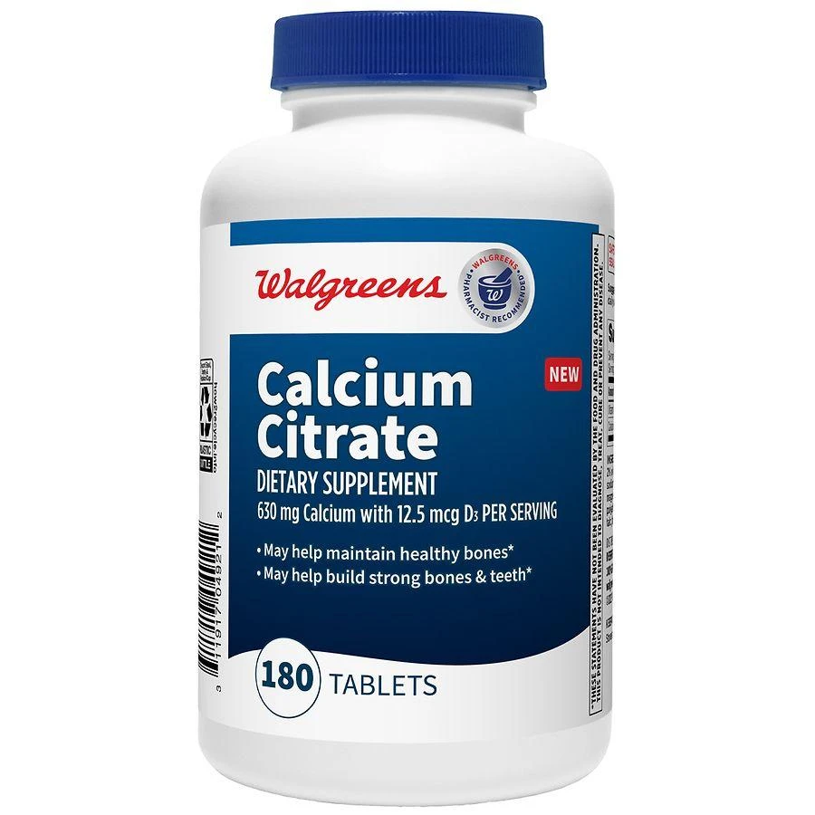 Walgreens Calcium Citrate 630mg with 12.5mcg D3 (90 days) 1
