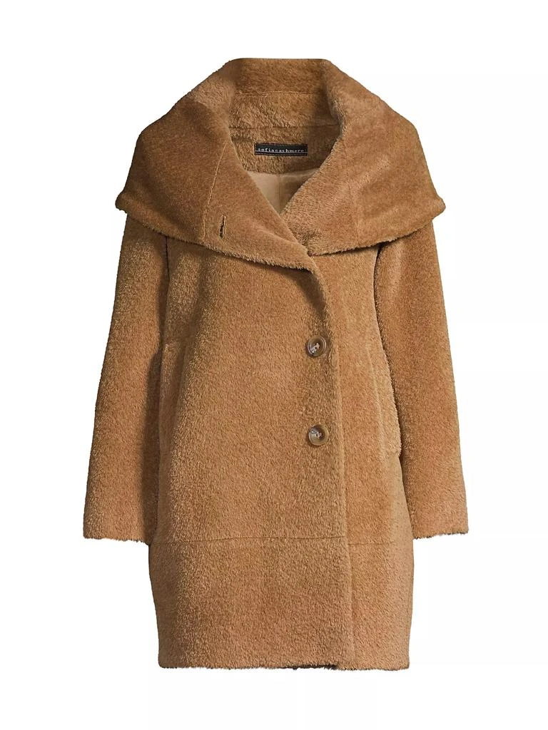 Sofia Cashmere Alpaca & Wool Boucle Cocoon Coat 1