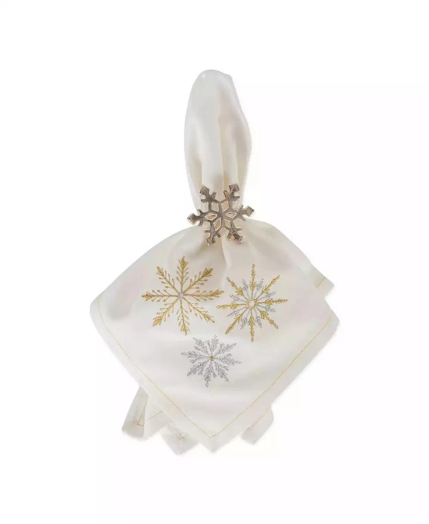 Design Imports Sparkle Snowflakes Embroidered Napkin, Set of 6 3