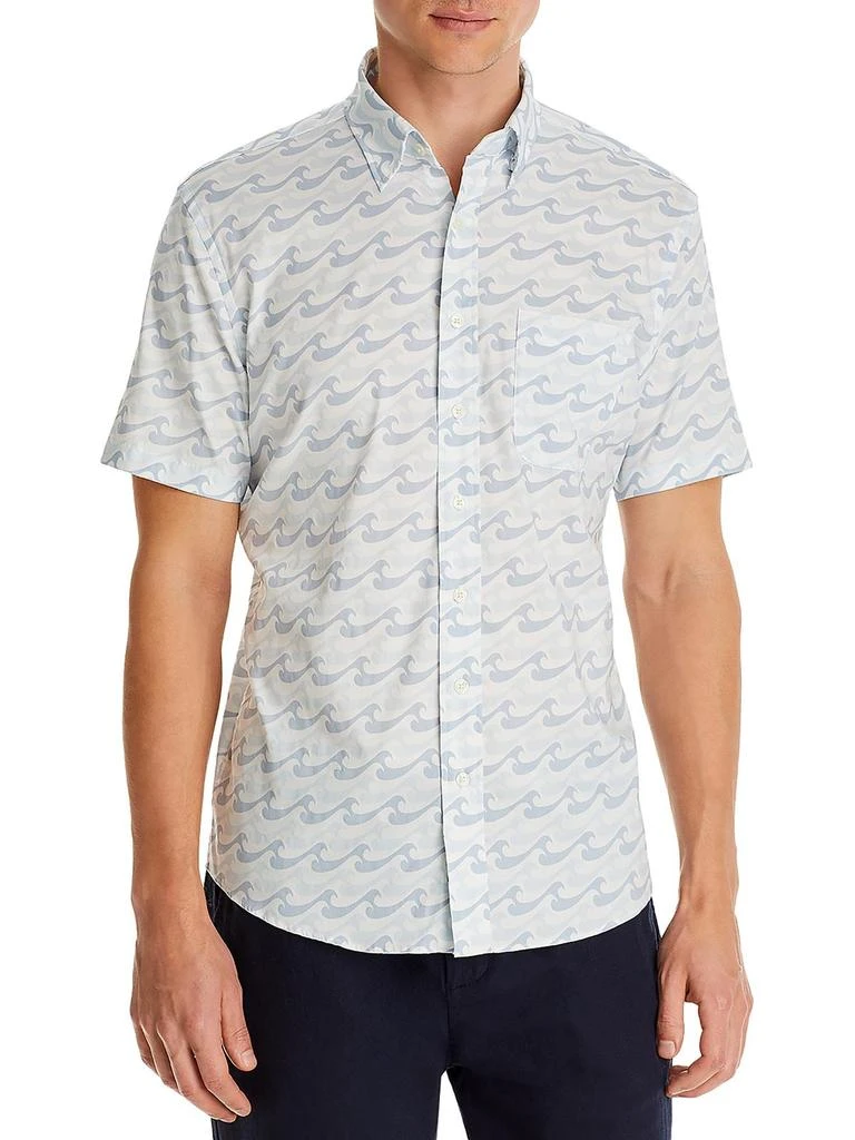 Faherty Mens Printed Wrinkle Resistant Button-Down Shirt 1