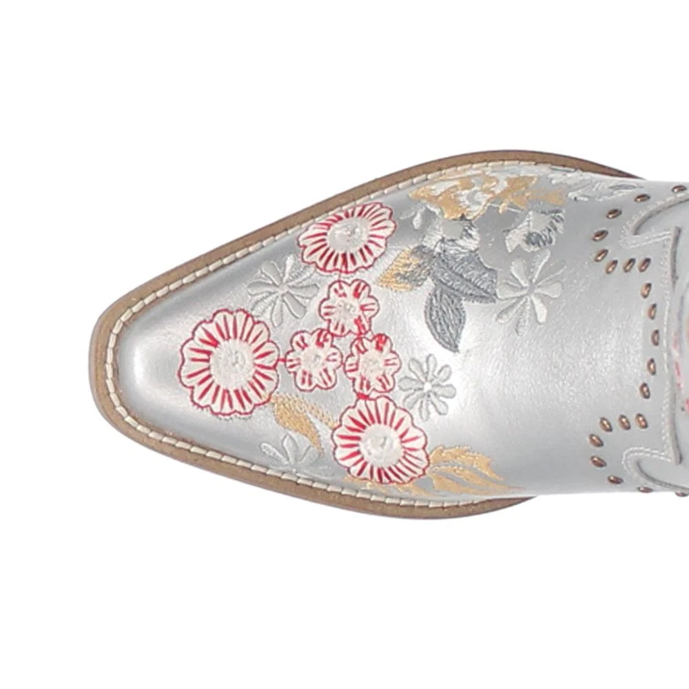 Dingo Poppy Floral Metallic Embroidered Studded Snip Toe Cowboy Boots 4