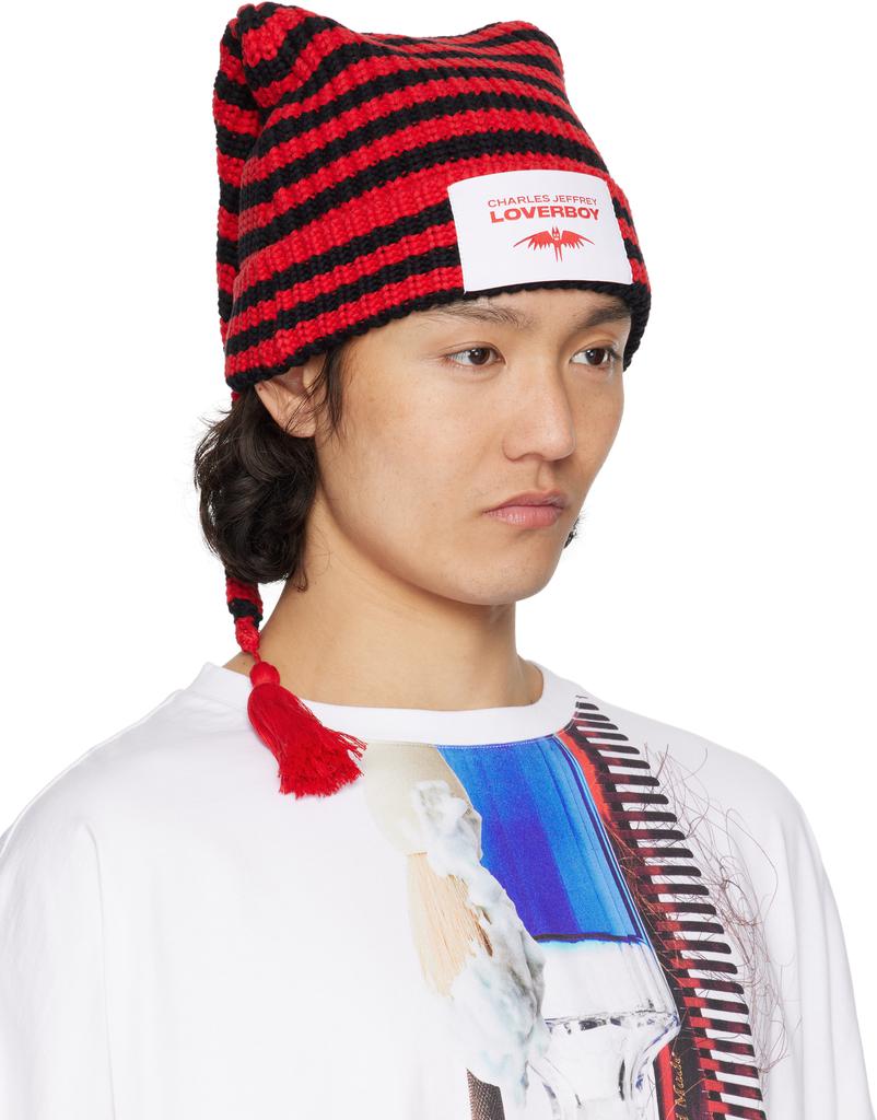 Charles Jeffrey Loverboy Red 
Black Sloppy Giuseppe Beanie