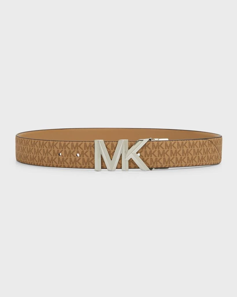 Michael Kors MK Logo Reversible Black Leather Belt 1