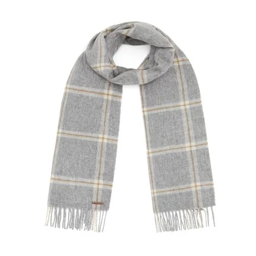 Hortons England Hortons 100% Wool Country Scarf Grey Check 1