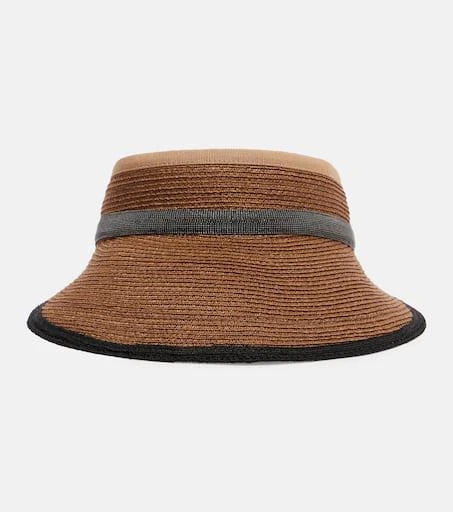 Brunello Cucinelli Monili hemp and cotton-blend visor 1