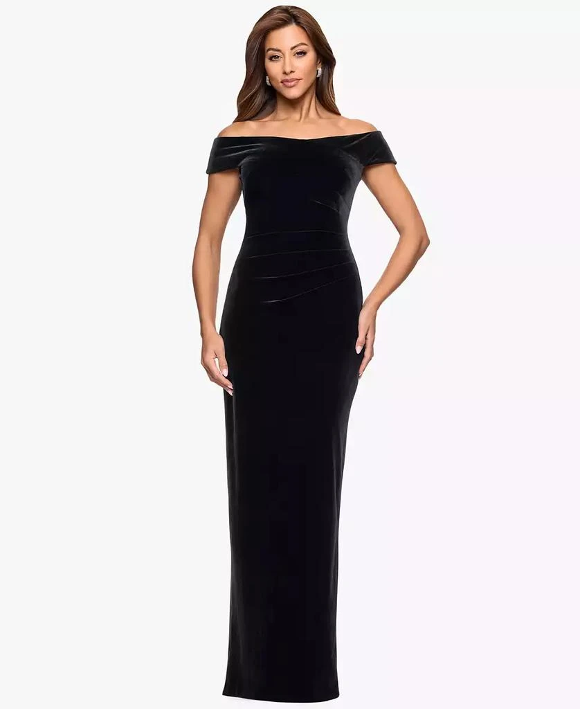 Evening Gown Macy's Black Off The Shoulder Dress XSCAPE