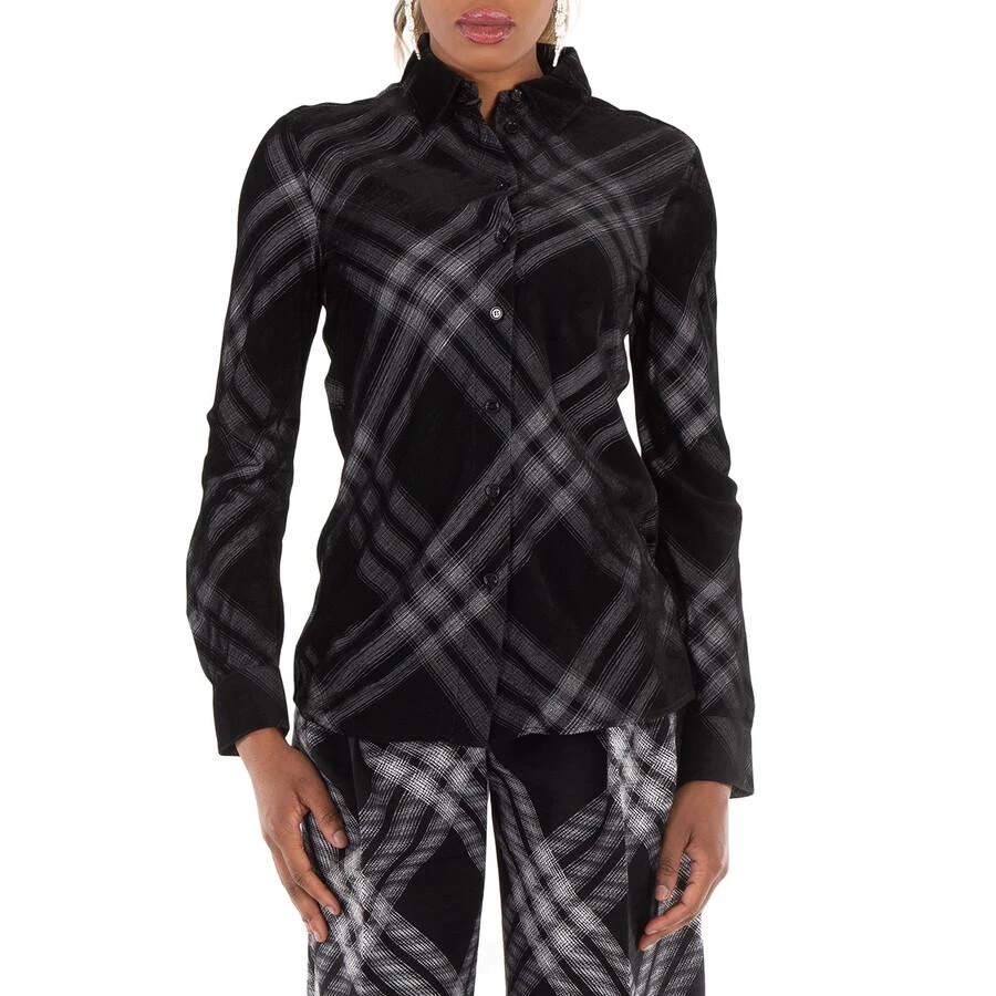 Burberry Long Sleeve Check-Print Button Down Shirt