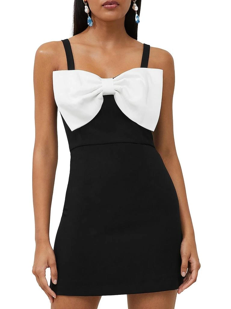 French Connection Whisper Womens Bow Short Mini Dress 1