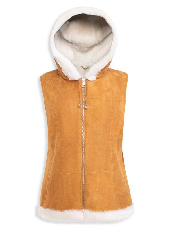 WOLFIE FURS Made For Generationsâ„¢ Shearling Hooded Vest 1