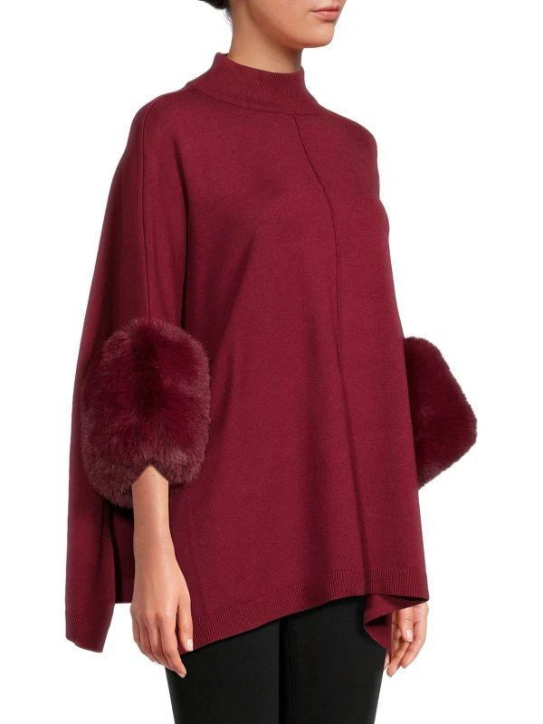 Saks Fifth Avenue Faux Fur Cuffs Sweater 3