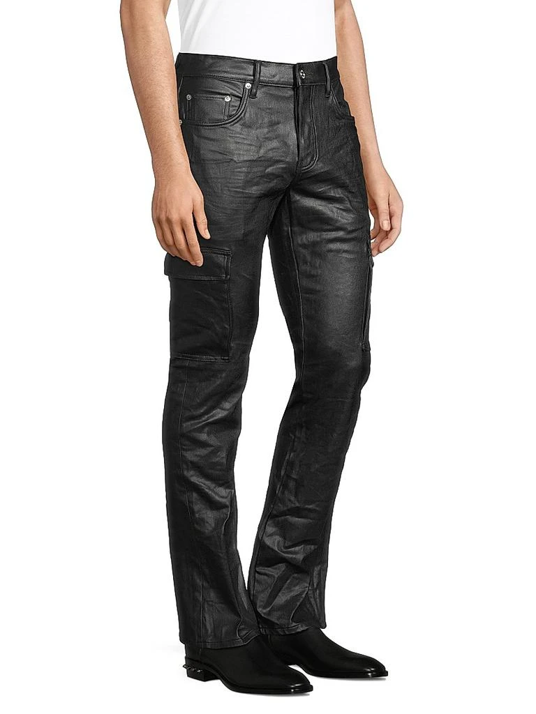 Purple Brand Coated Flared Stretch Cargo Pants 4