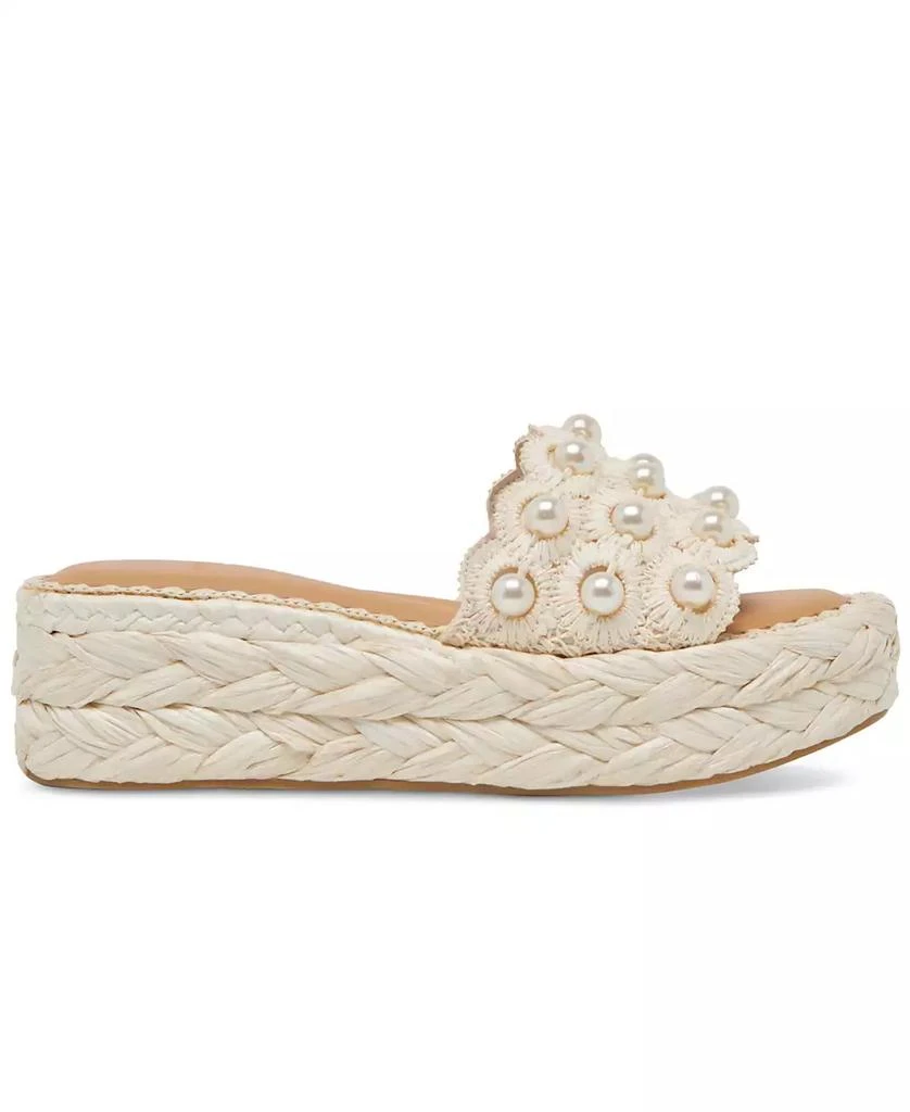 Dolce Vita Women's Caper Pearl Raffia Woven Footbed Sandals 2