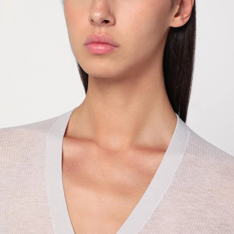 6397 Ivory semi-sheer knit cardigan 4