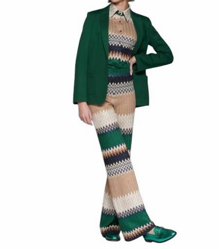 VILAGALLO Vilagallo - SPIKES PRINT LUREX TROUSER
