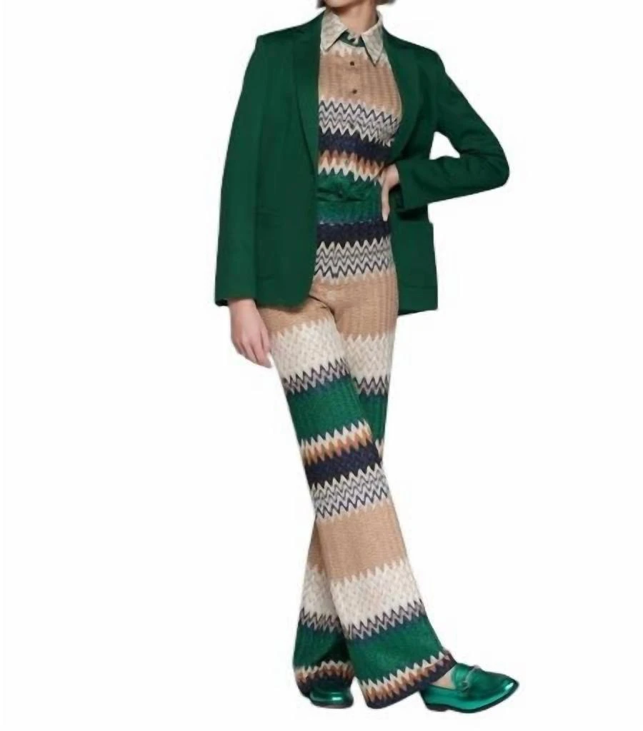 VILAGALLO Vilagallo - SPIKES PRINT LUREX TROUSER 2