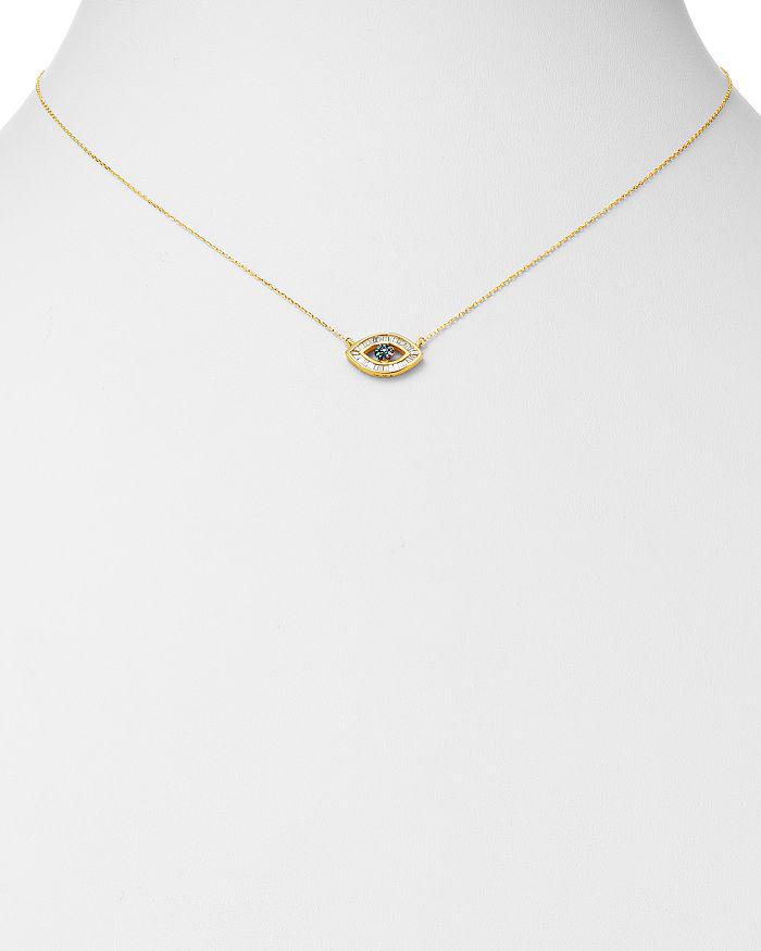 Adina Reyter 14K Yellow Gold White & Blue Diamond Evil Eye Pendant Necklace, 16"