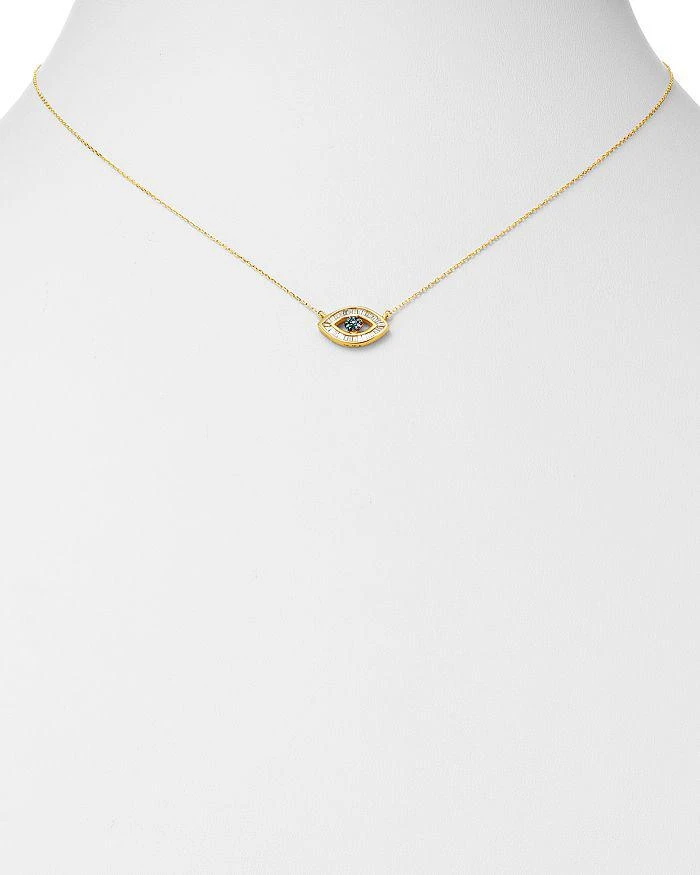 Adina Reyter 14K Yellow Gold White & Blue Diamond Evil Eye Pendant Necklace, 16" 2