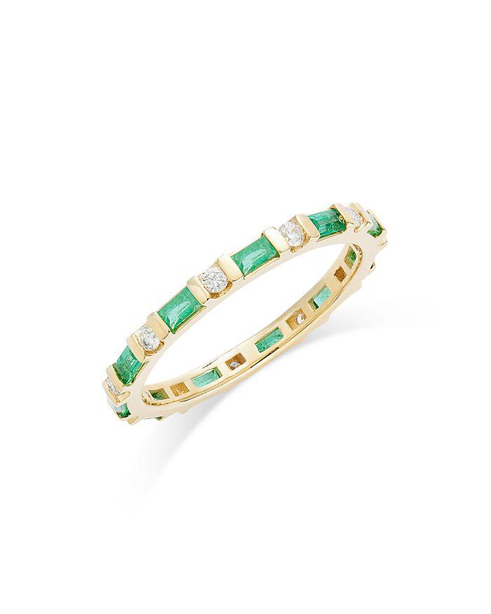 Bloomingdale's Emerald & Diamond Eternity Band in 14K Yellow Gold