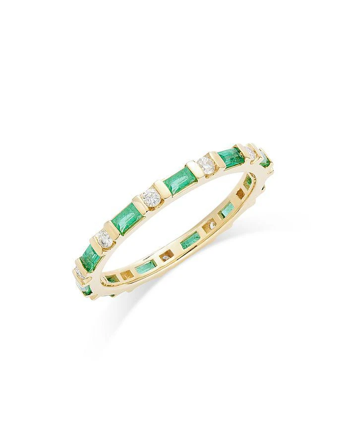 Bloomingdale's Fine Collection Emerald & Diamond Eternity Band in 14K Yellow Gold 1