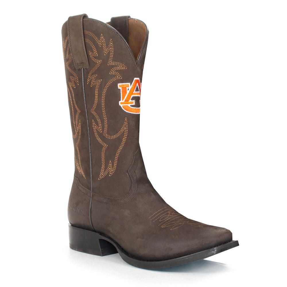 Gameday Boots Auburn University Embroidered Round Toe Pull On Cowboy Boots