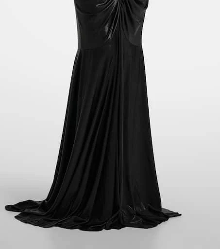 Norma Kamali Ruched lamé gown 5