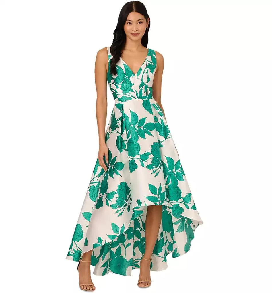 Adrianna Papell Women's High-Low Floral-Print Gown 2